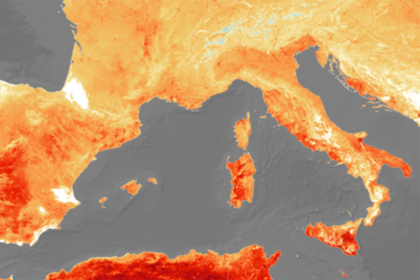 Аномальную жару в Европе показали из космоса
